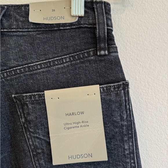 Hudson Harlow Ultra High-Rise Cigarette Ankle Jean in Eco Black New With Tags - Picture 7 of 9